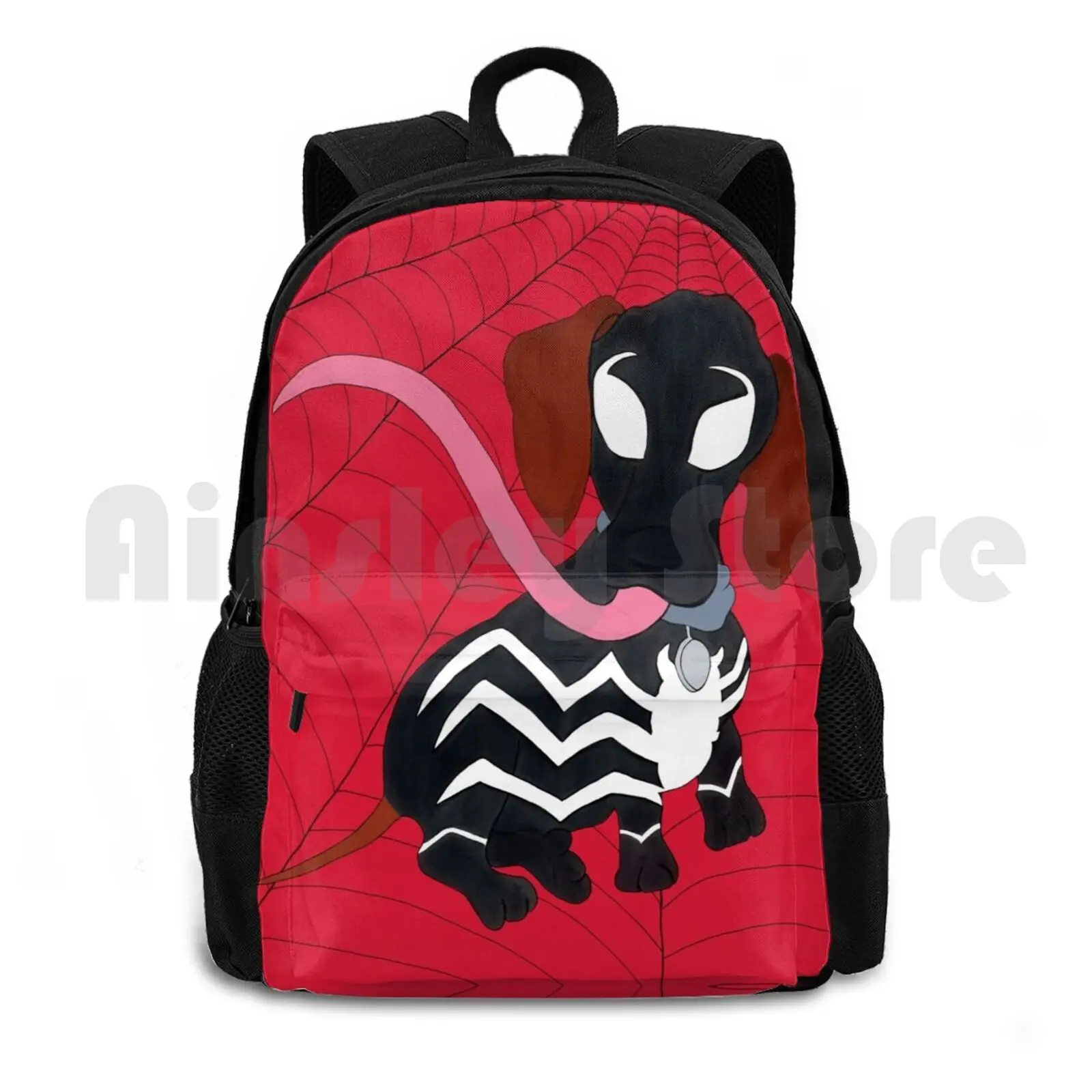 Mochila vegetariana para senderismo al aire libre, bolsa deportiva para montar, escalar, Venom, dibujos animados, cómic, Fan Art, Hchdoodles, Color bonito