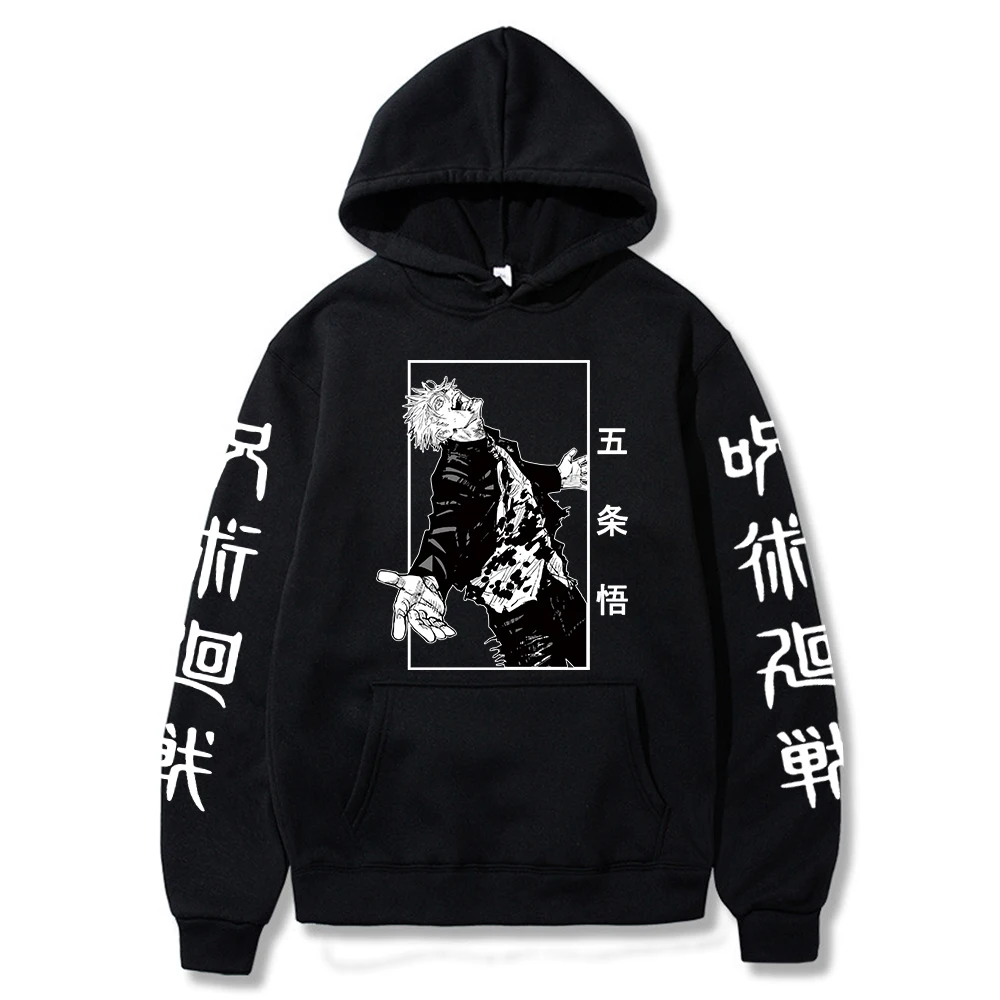 Male Anime Hoodies Sweatshirt Funny Manga Satoru Gojo Graphic Men Casual Harajuku Hoody Clothes