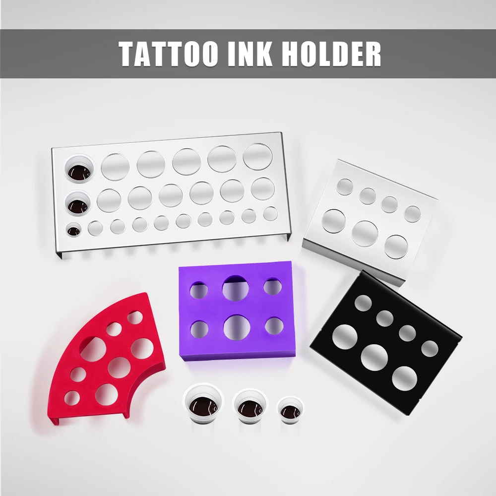 Portavasos de tinta para tatuajes, soporte profesional para vasos de tinta, suministros de remolque, herramienta de tatuaje, 6/7/8 agujeros