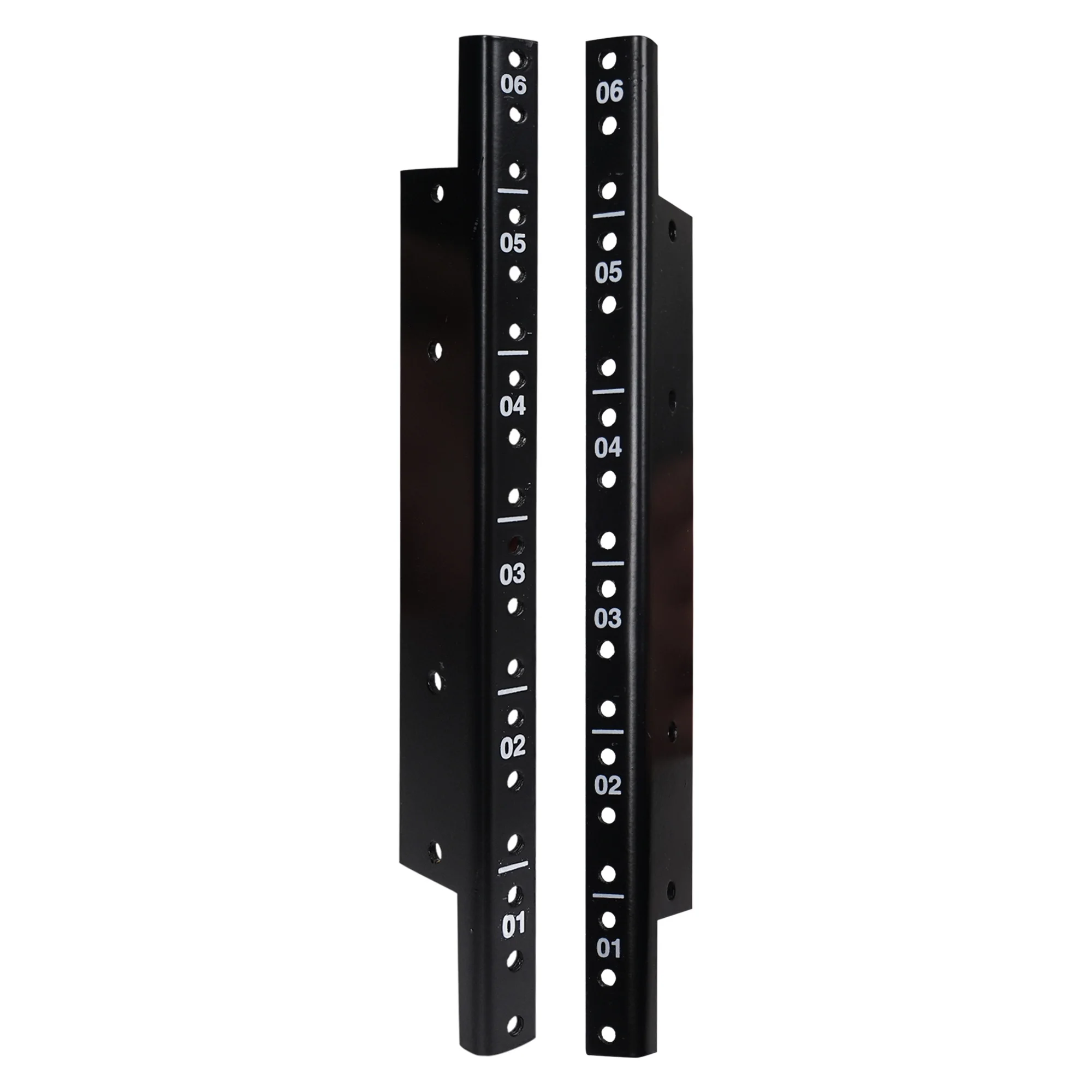 Sound Town 2-pack 6U Steel Rack Rails, with Black Powder Coated Finish and Screws (ST-RR-06U)