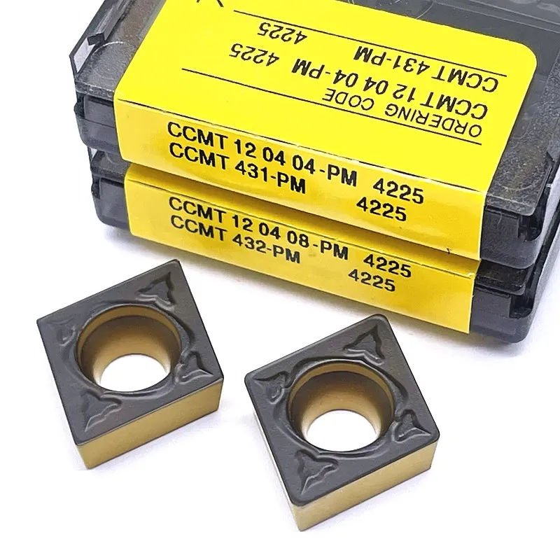 Ccmt120404/08 pm 4225 inserções de carboneto de torneamento externo ferramentas cortador ccmt cnc ferramentas torno de metal para aço