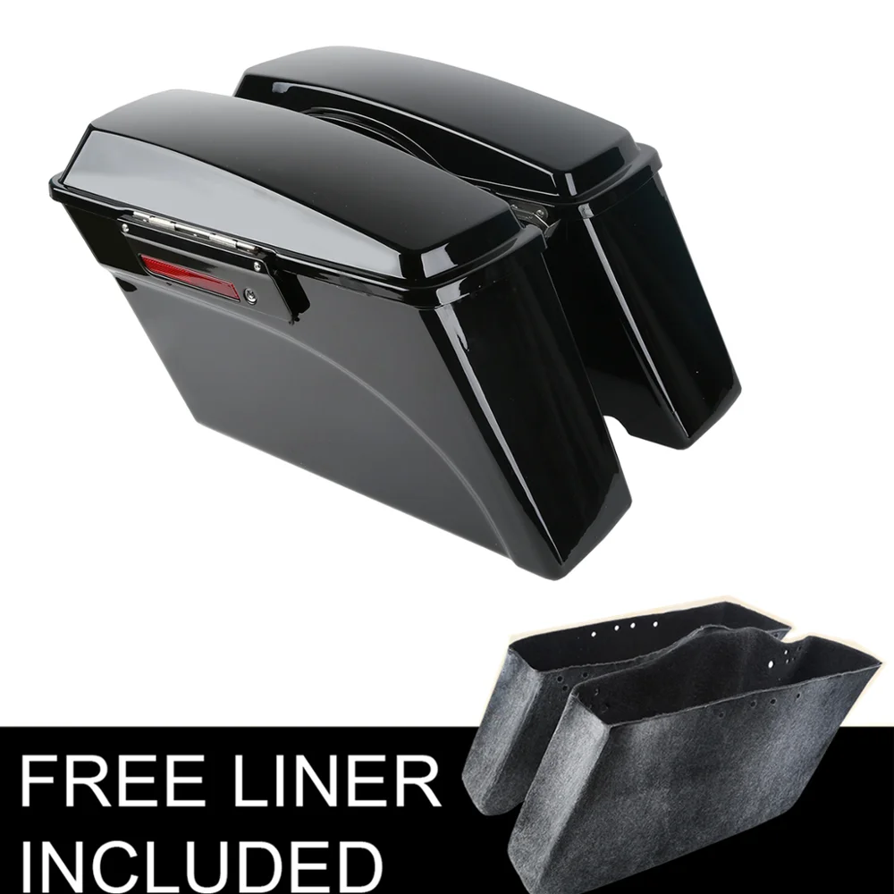 

Motorcycle Saddlebags W/ Lid Latch For Harley Touring Electra Street Glide Road King 1994-2013 Softail Dyna Sportster