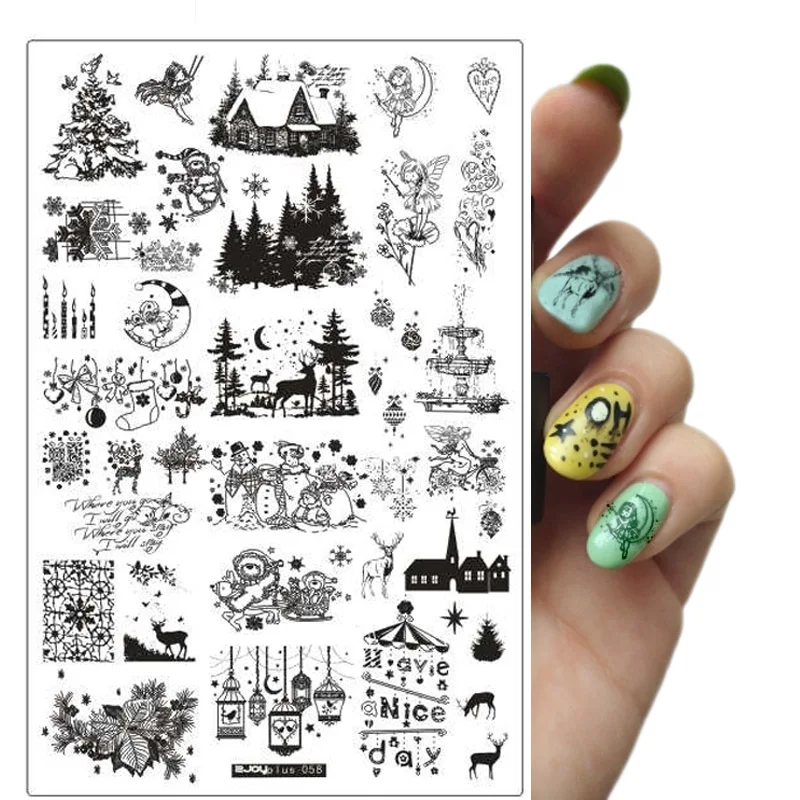 9.4*14.5cm Nail Stamping Plates Halloween Nail Art Plate Stainless Steel Christmas Stamp Template for Printing Stencil Tools