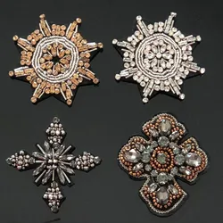 Hand-nail bead clothing patch bag DIY auxiliary materials heavy industries cross 3D snowflake patch hand decoration applique