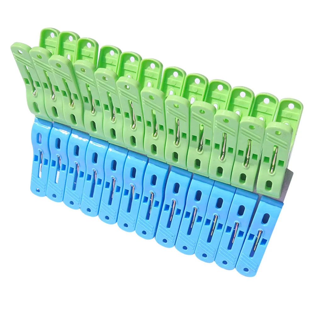 24Pcs/set Clothes Pegs Strong Windproof Laundry Clothespins Plastic Clothes Clip Hangers for Underwear Socks Drying CLH@8