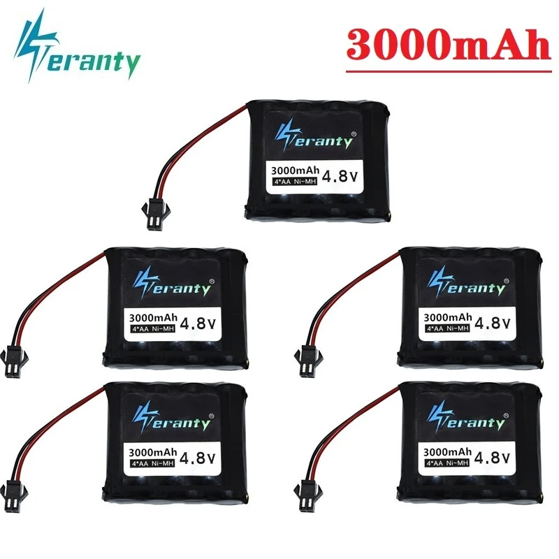 Upgrade 4.8v 3000mah Rechargeable Battery For Rc toys Cars Tanks Robots Boats Guns 2400MAH Ni-MH AA 4.8v NiMH Battery Pack