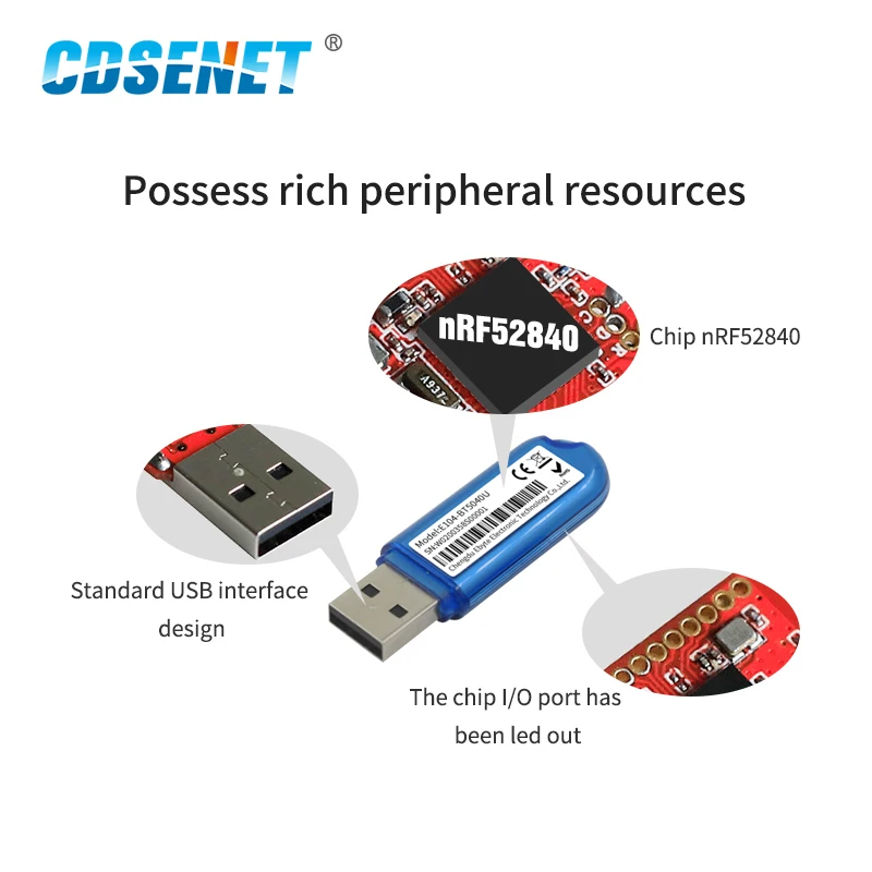 Module dongle USB BLE avec antenne PCB E104-BT5040U nRF52840 BLE4.2 BLE5.0, émetteur-récepteur Bluetooth sans fil de 2,4 GHz,