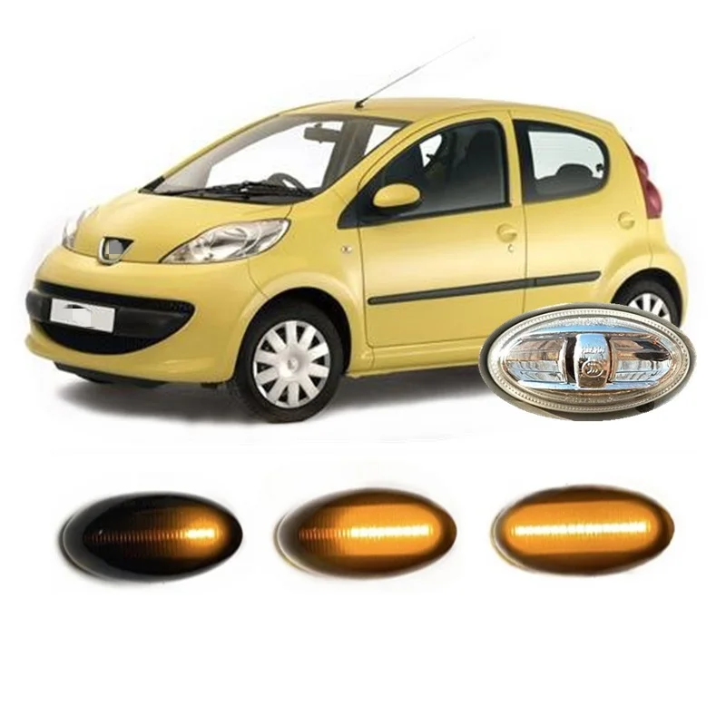 for Peugeot 107 PM PN 2005 2006 2007 2008 2009 2010 2011 2012 2013 2014 Dynamic LED Sequential Indicator Side Marker Signal Lamp