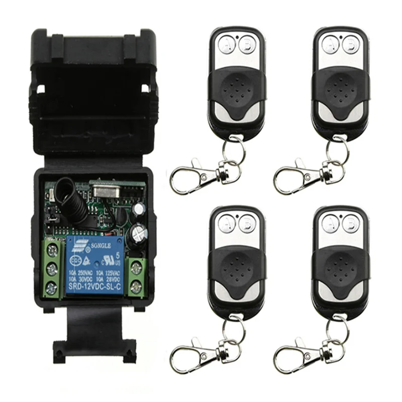 

DC 12V 24V 1 CH Channel 1CH Mini Wireless RF Remote Control Light Switch 10A Relay Output Radio Receiver Module +Transmitter