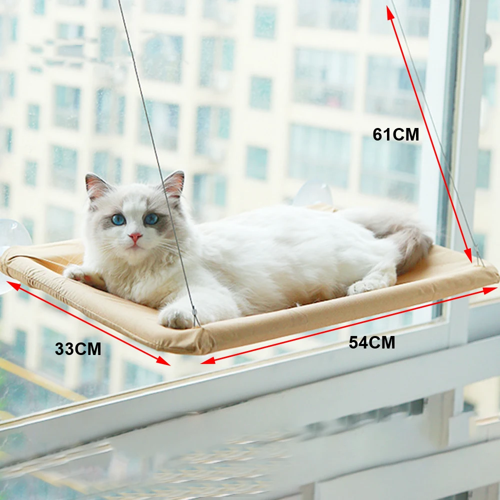 Pet Hammock Bed Bearing 17.5KG With Mat Shelf Seat Bed Window Hammock Comfortable and Durable For Cats Cat Hanging Beds