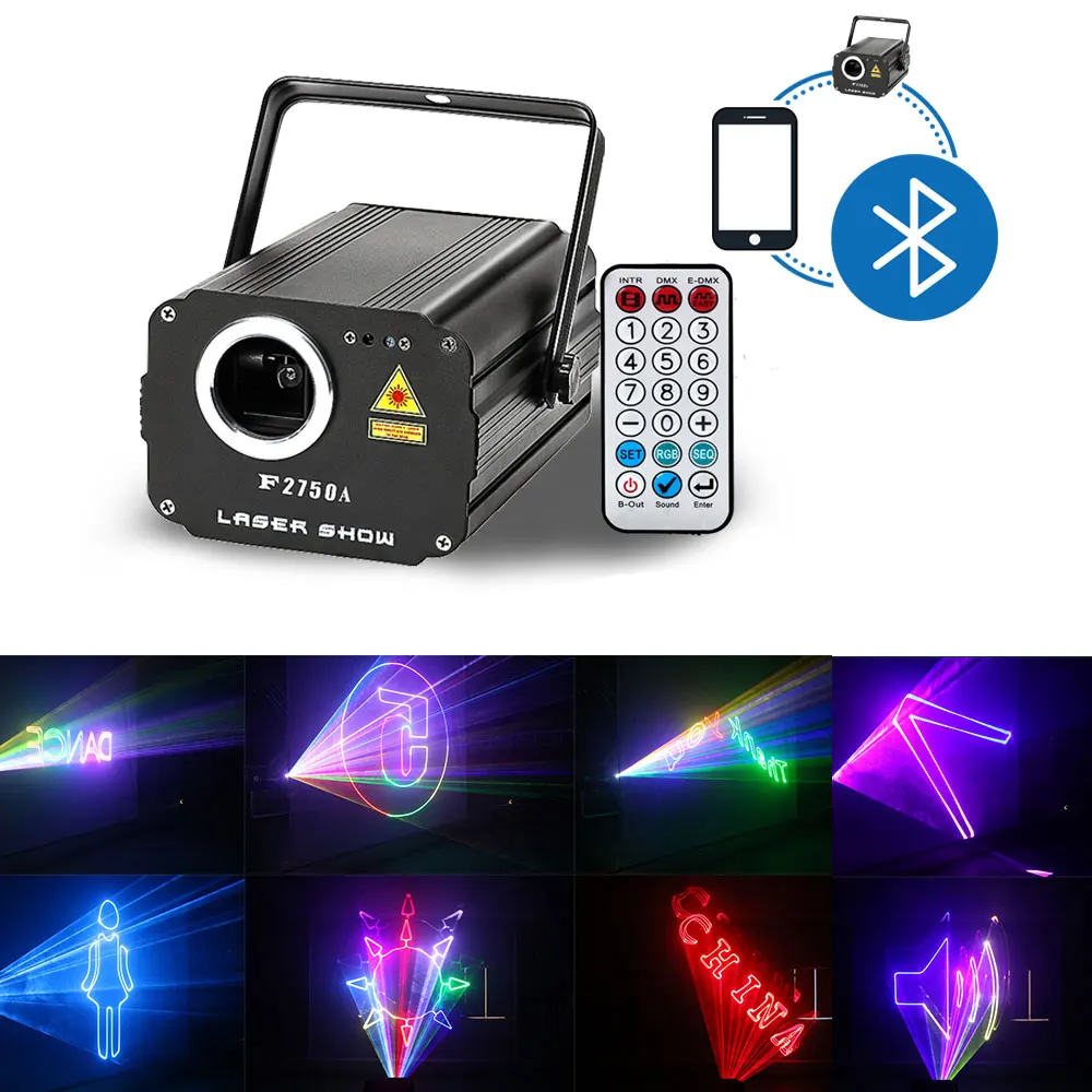 2021 Newest F2750A With Android APP Animation Laser Light DMX DJ Disco Stage lighting Wedding Birthday Party Remote Projector