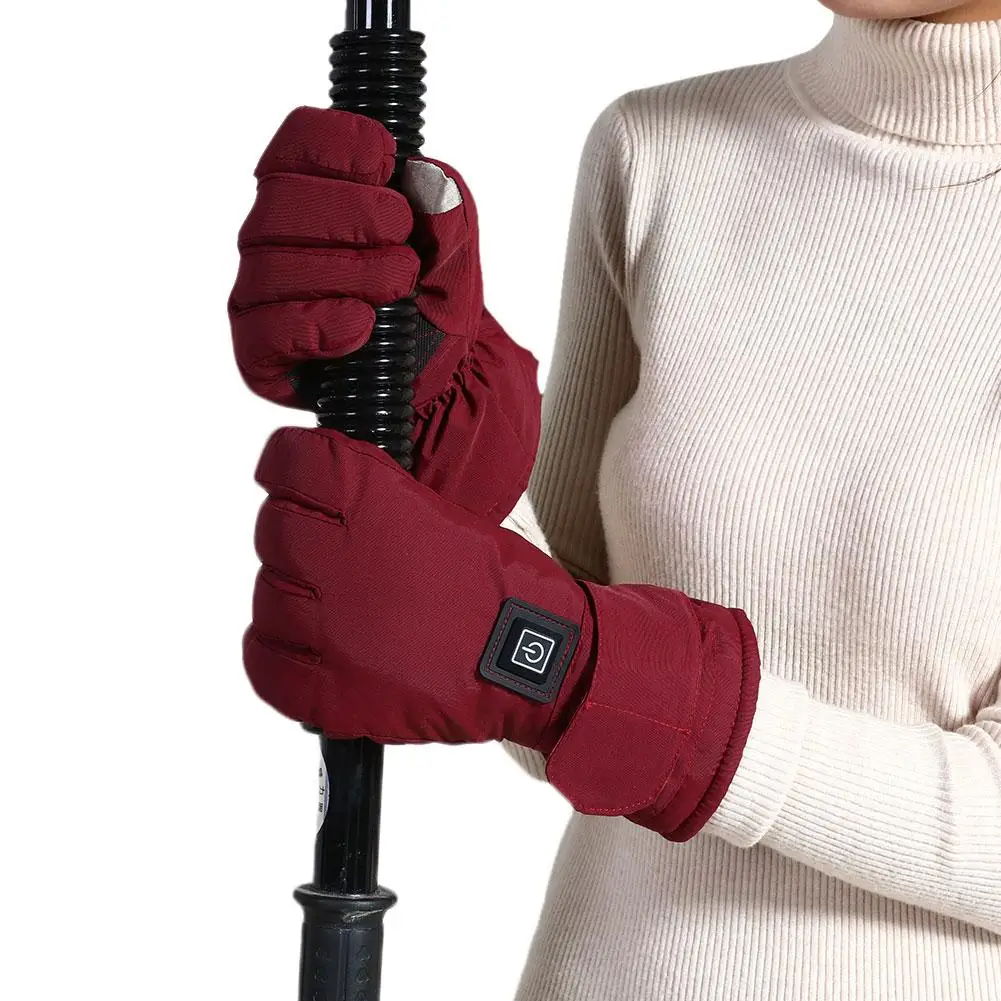 Guantes calefactables eléctricos recargables para mujer, resistentes al agua, temperatura ajustable, pantalla táctil, esquí, motocicleta, ciclismo