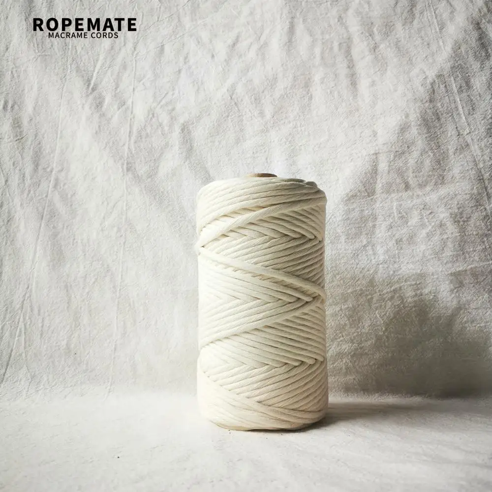 ROPEMATE PREMIUM SOFT COTTON CORD 5MM  100M - 1 SINGLE STRAND - NATURAL COLOR for craft DIY home decor