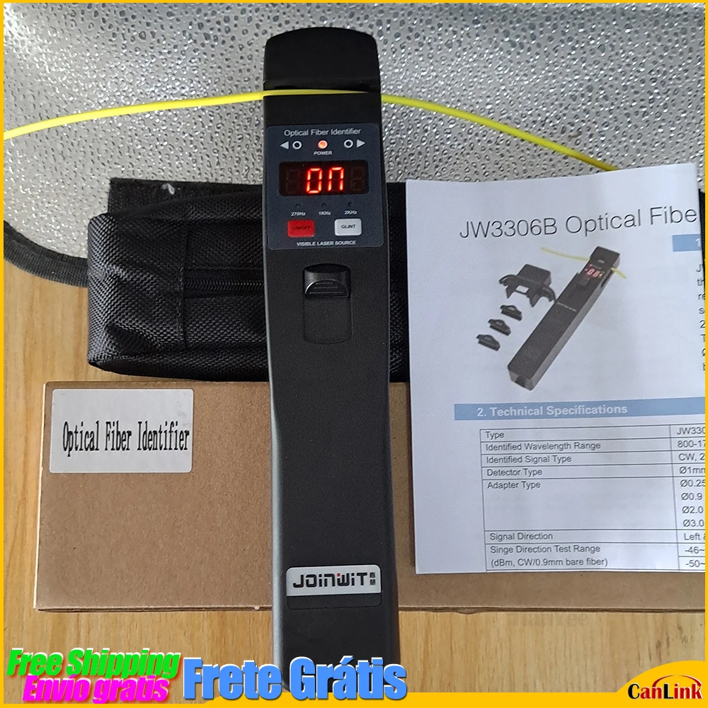 

JW3306B High quality One-Key Handheld Optical Fiber Identifier 250 2mm 3mm 800-1700nm 1310 1550nm 10mw VFL Direction Testor