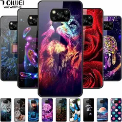 For Poco X3 Pro Case Fashion Cute Tempered Glass Luxury Coque Covers for Xiaomi Poco X3 NFC Cases PocoX3 X 3 Bumper Protector