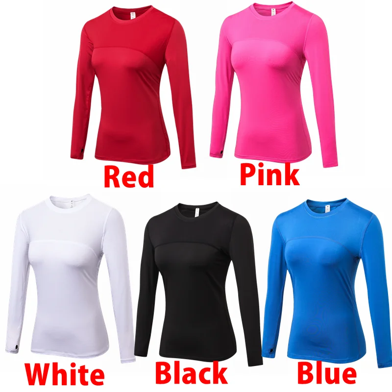 Summer Women Running Tops T-shirt Slimming Gym Compression Tights Sport Top Fitness Long Sleeve Yoga Shirts Plus Size