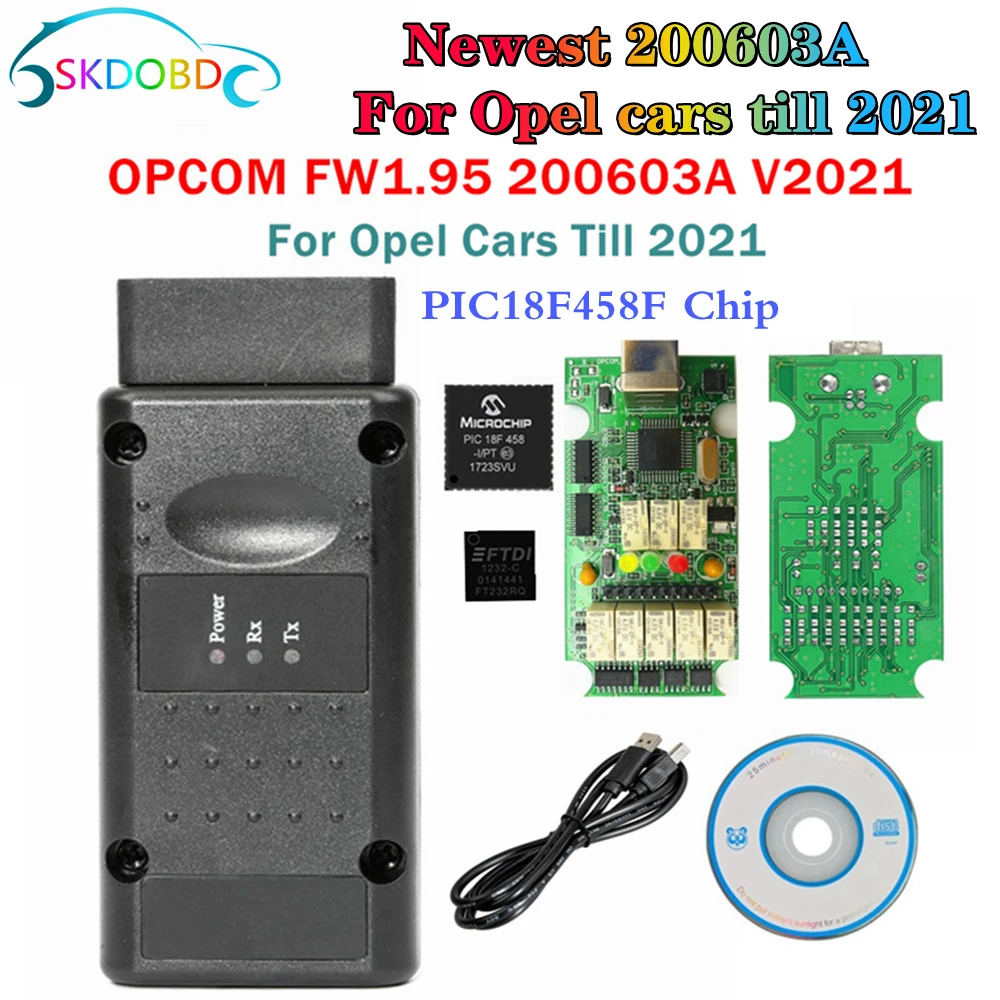 OPCOM V1.70 1.95 1.99 for Opel OP-COM V5 OBD2 CAN-BUS Code Reader OP COM Newest 2021 V200603A Firmware Car Diagnostic Tool