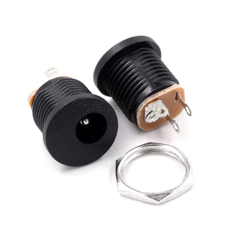 5Pairs DC Connector  Plastic Male Plugs DC022 DC Power Socket Female Jack Screw Nut Panel Mount Connector 5.5 x 2.1mm/5.5*2.5MM