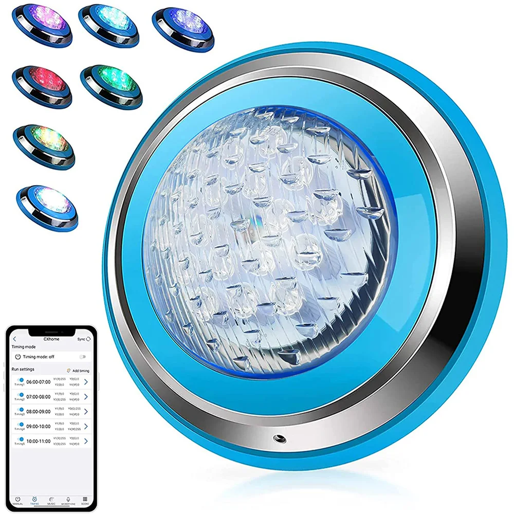 54W LED Pool Light RGB LED Light Swimming Pool Lighting Outdoor Light Removable Swimming pool Lights Underwater lamp for Pools