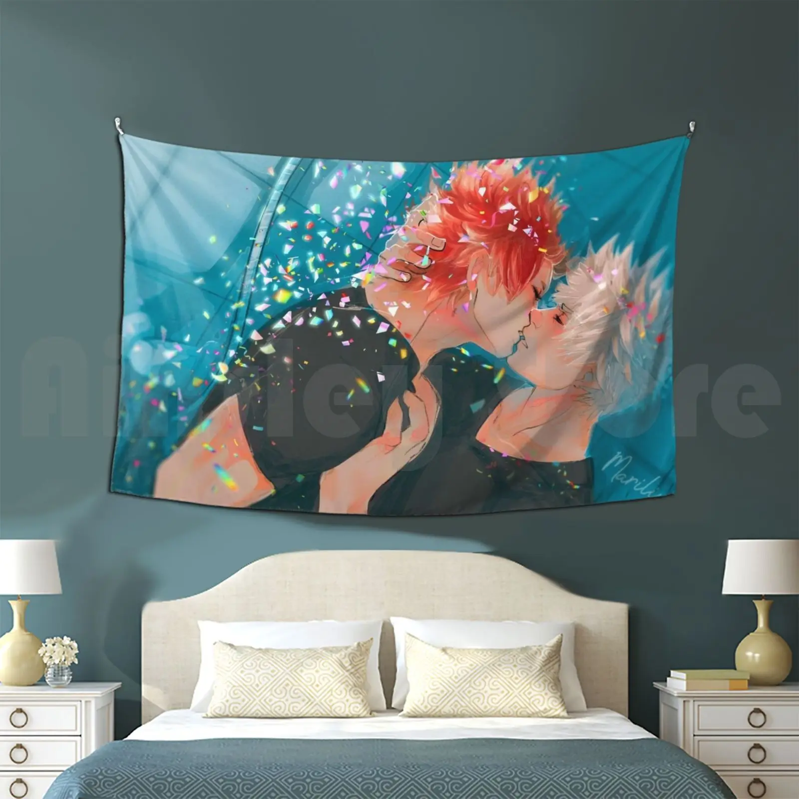 Kiss Customized Tapestry Kiribaku Bakushina Bakugou Bnha Mha Katsuki Bakugo Kirishima Kirishima Eijirou