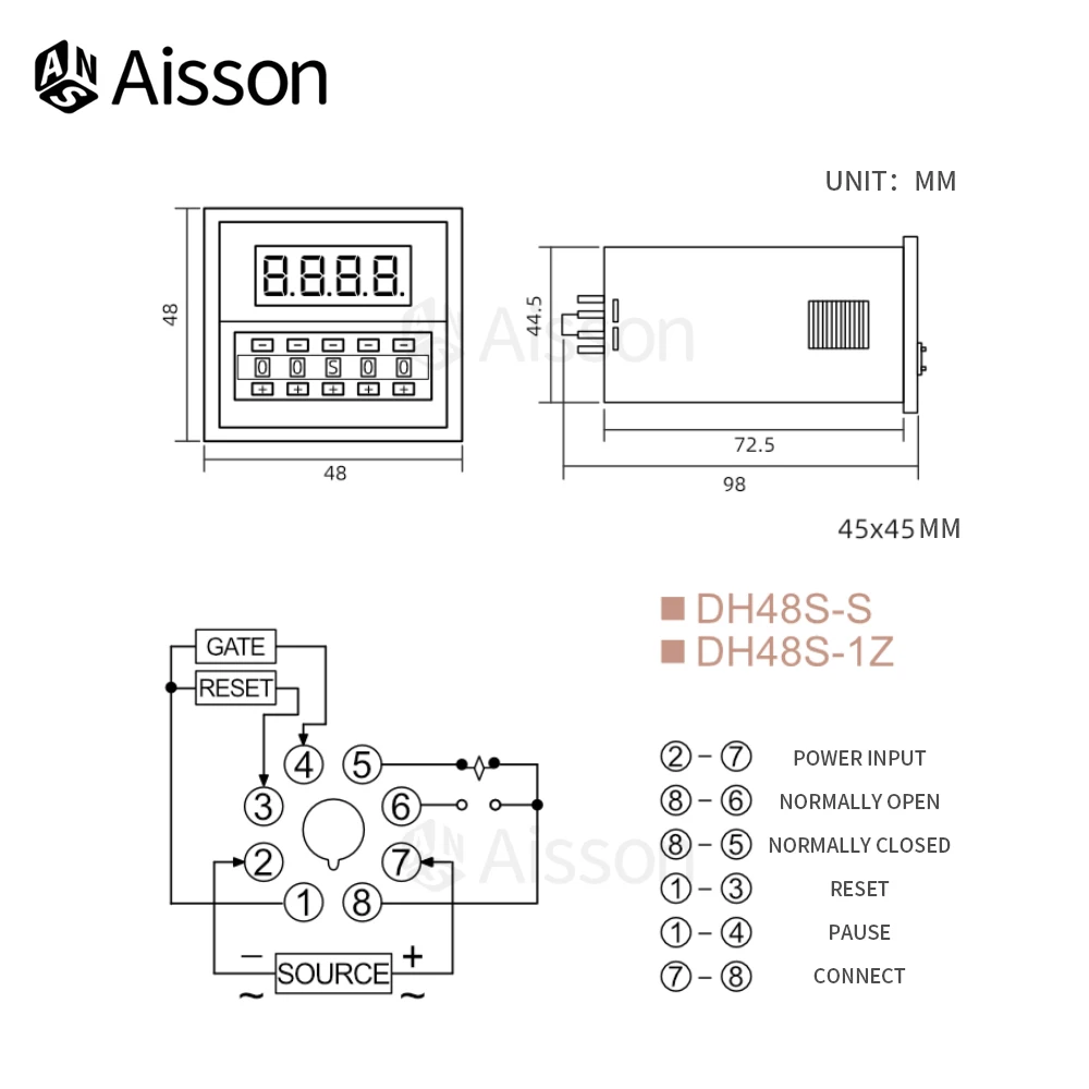 DH48S-S Time Switch Relay Digital Programmable 0.1S-99H With Socket Base AC/DC 12V 24V 36V 110V 220V 380V Repeat Cycle Timer