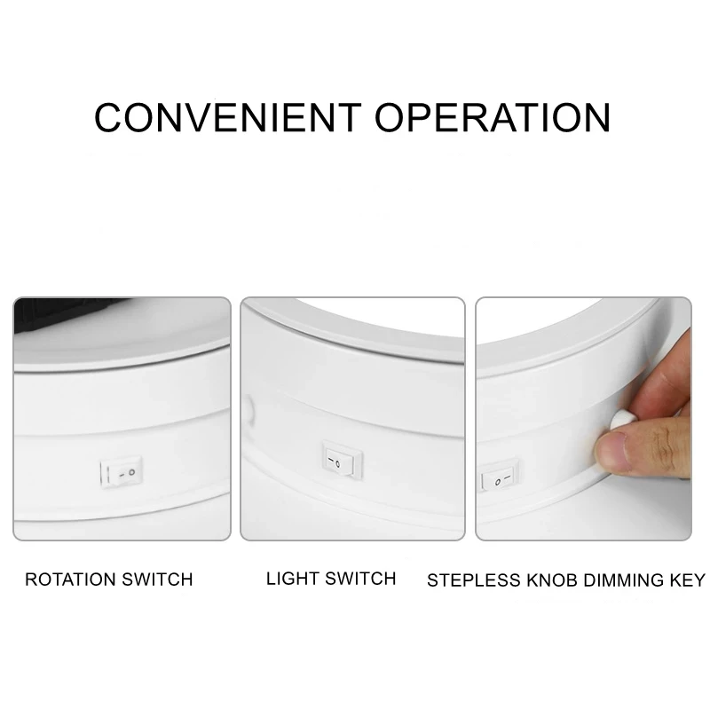 15/20/30 Electric Noiseless Rotary Table 360° Full Screen Illuminated Turntable 10-20KG Load Exhibition Rotating Display Stand