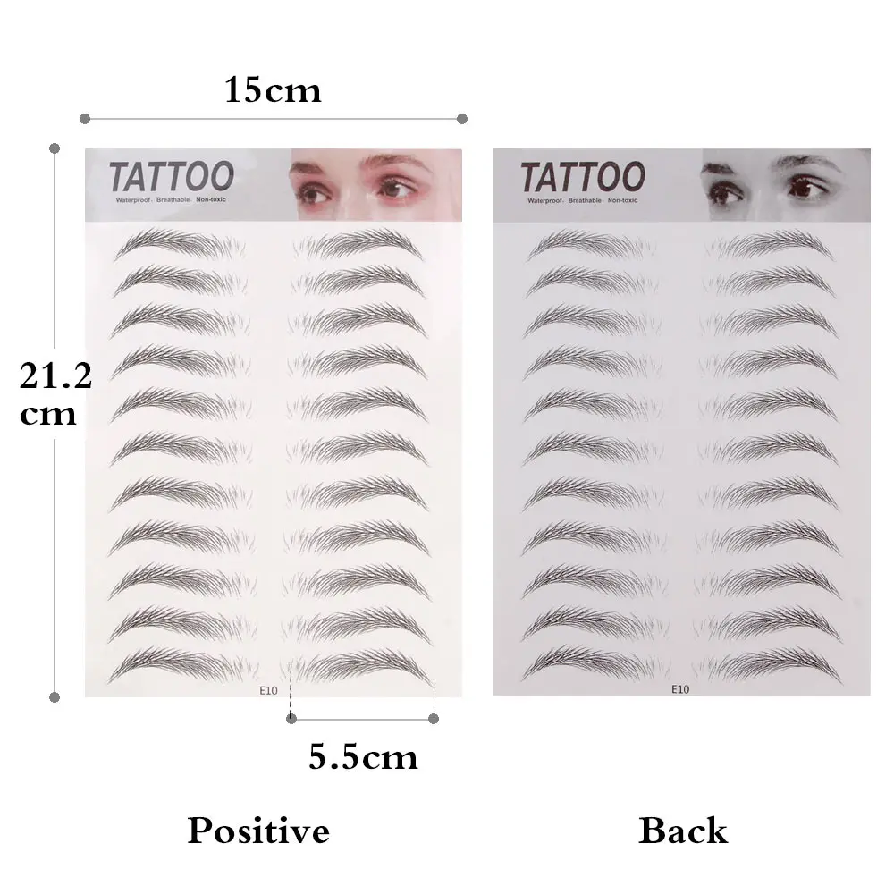 4D Eyebrow Tattoo Stickers Hair Like Waterproof Eyebrow Tattoos Long Lasting Natural Fake Eyebrows Cosmetics Permanent Eyebrows