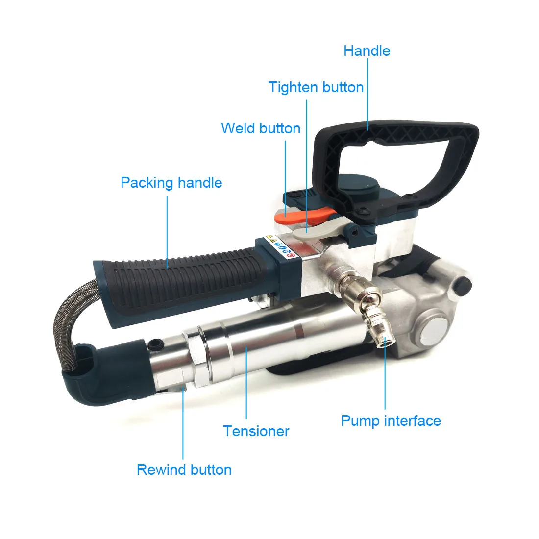 Pneumatic Strapping Tool B19 Hand Held Strapping Machine for 1/2\'\'-3/4\'\' PP/PET Belt Carton Wooden Industrial Box Packing