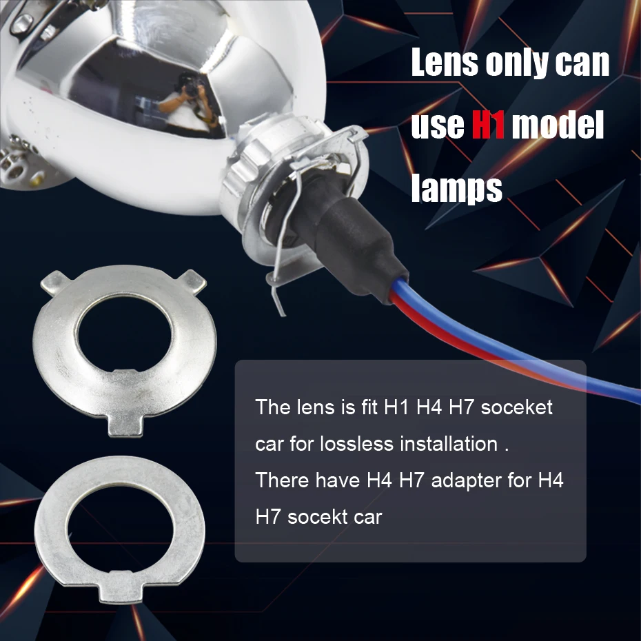 Ronan 2.5inch Bi-xenon Projector Lens Hi/Lo Beam Dual LED Angel Eyes Shrouds Headlight Retrofit Kit for H4 H7 Car Styling