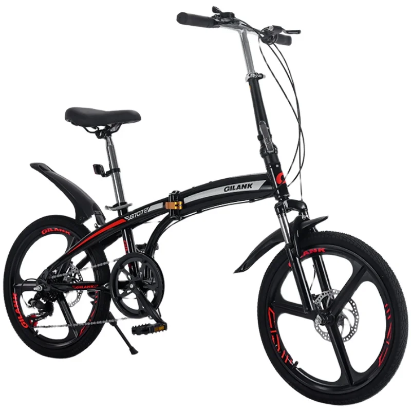 Portable Student Shock Absorption Adult Children Bike Tri-knife All-in-one Small Bicycle 20 Inch Variable Speed Folding Bike