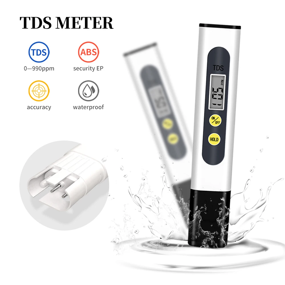 TDS 측정기 디지털 수질 테스터 자동 보정 휴대용 귀여운 0 ~ 990ppm 수족관 용 측정 범위 40% 할인, 수질 자동 보정 테스터