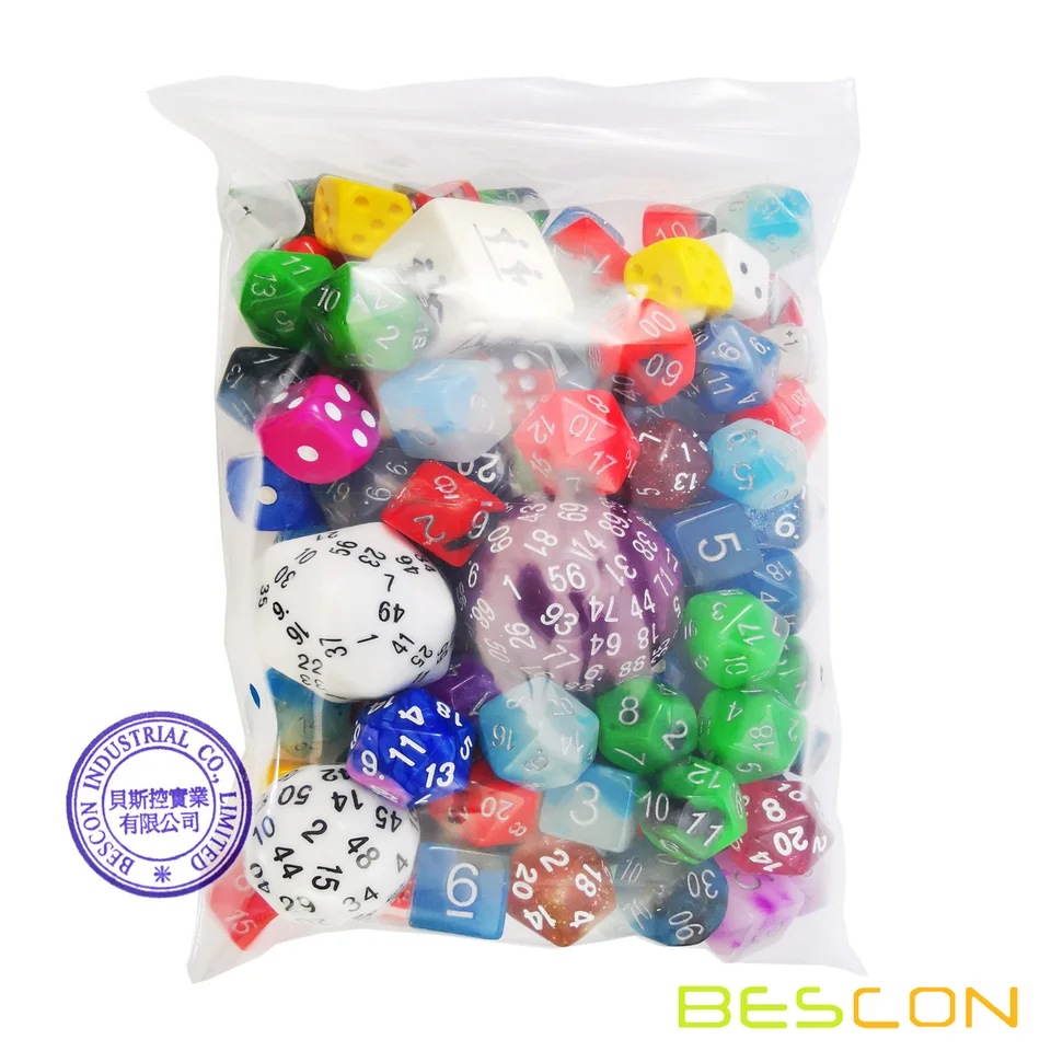 CiaraQ DND Polyhedral Dice (100pcs) with A Dice Bag Compatible with CiaraQ DND Polyhedral Dice (100pcs) with A Dice Bag Compatible with