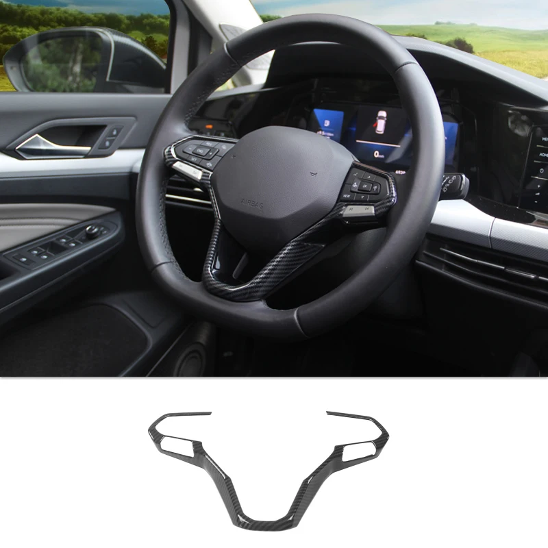 ABS Carbon Car Steering Wheel Button Cover Trim Frame Sticker For Volkswagen VW Golf 8 MK8 2020 2021 2022 2023 Accessoreies