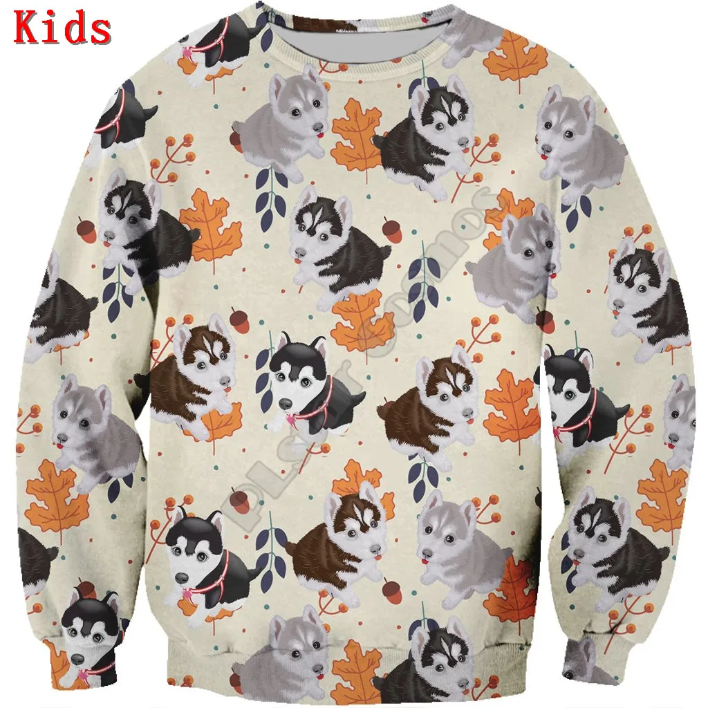 Autumn Winter Boston Terrier 3d printed Hoodies Pullover Boy For Girl Long Sleeve Shirts Kids Funny Animal Sweatshirt