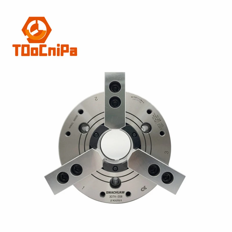 Hollow large bore hydraulic three-jaw chuck large through hole oil pressure power chuck 6 inch 3DTK-206 8 inch 3DTK-208