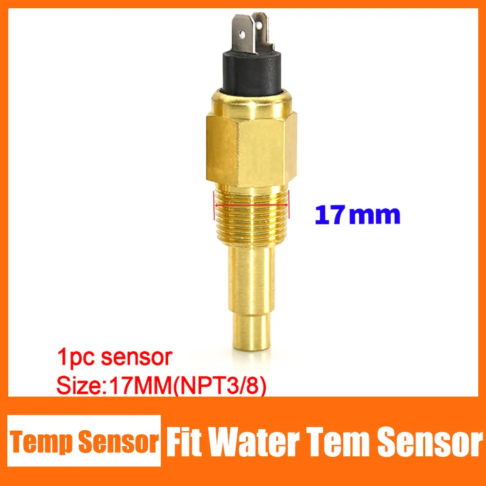 Universal 17mm 3/8NPT Water Temperature Sensor Alarm Thread Diesel Engine Water Temperature Gauge Sender For Car Boat 6~24V