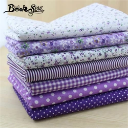 Booksew 50cm*50cm 7 pieces Purple Cotton Fabric Fat Quarter Bundle Telas Patchwork Quilting Tilda Fabric Sets Sewing