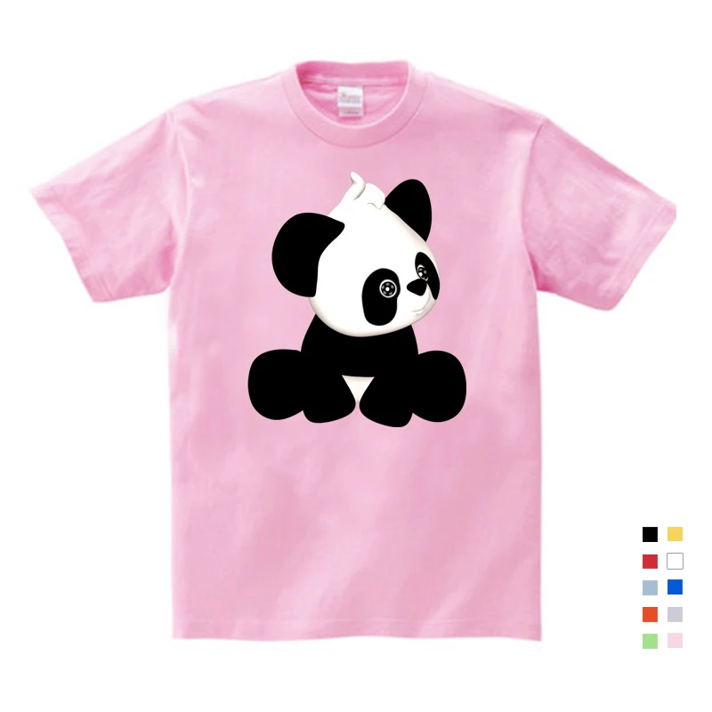 Children Summer Gift Chinese Style Printing Giant Panda Cartoon Funny Cute T Shirt 3-12 Years Send Children Birthday Gift