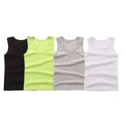 3-8Y Kids Underwear Cotton Girls Boys Tanks Tops Baby Boy Summer Vest Girl Camisole Children Solid Undershirt Sleeveless Vest