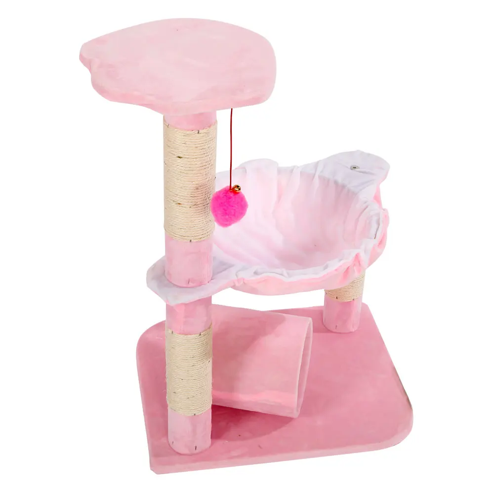 

M51 28" Stable Cute Sisal Cat Climb Holder Cat Tower Lamb Pink US Warehouse