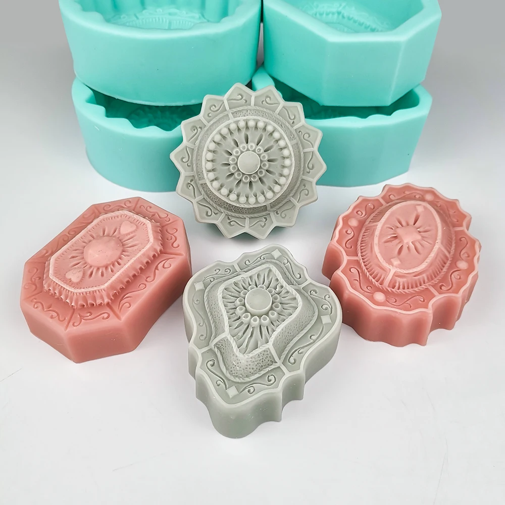 QT0393 PRZY 4 Styles Irregular Roulette Mold Silicone Mold Handmade Soap Making Moulds Soap Molds Clay Resin Moulds