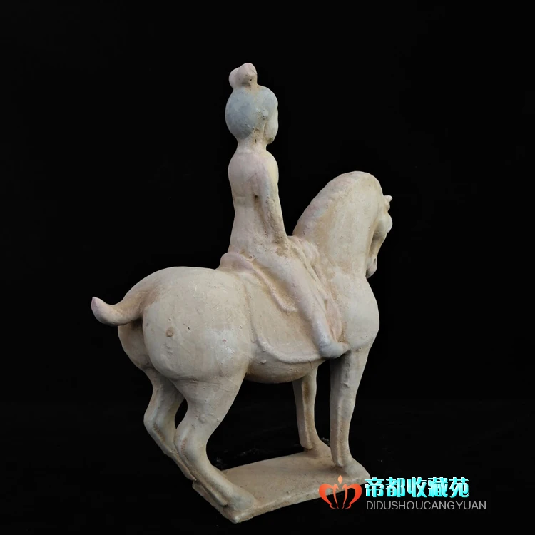 Antique Chinease Tang Dynasty  pottery polo lady statue /sculpture,Handicrafts,best collection&adornment, Free shipping