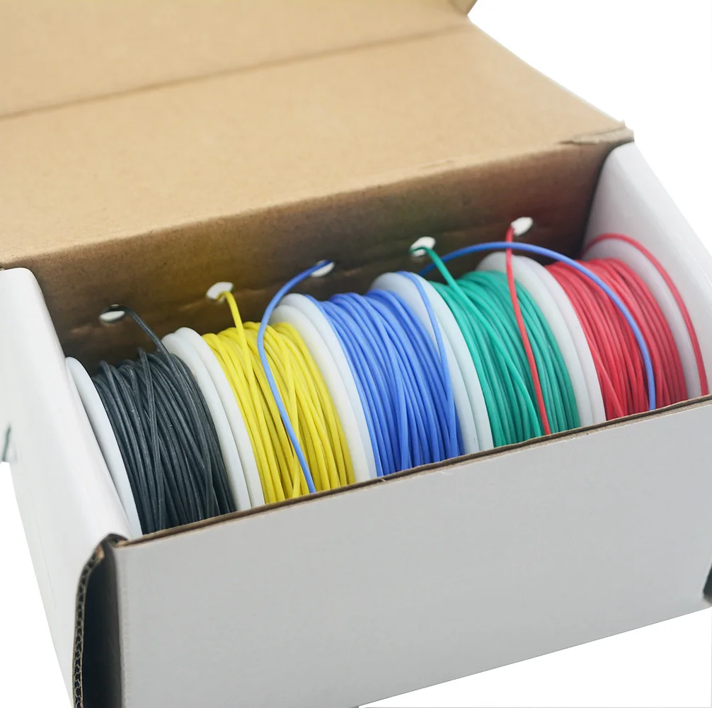 30/28/26/24/22/20/18awg Flexible Silicone Wire Cable 5 color Mix box 1 box 2 package Electrical Wire Copper Line DIY