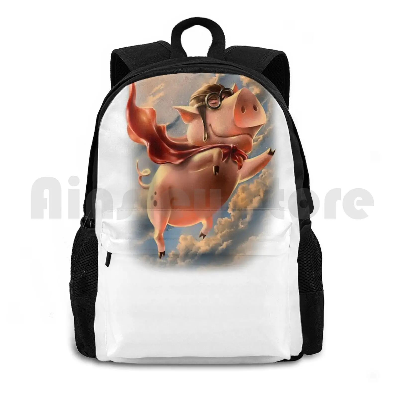 

Superhero Pig Flying In The Sky Outdoor Hiking Backpack Waterproof Camping Travel Superhero Pig Flying In Sky Superhero Pig