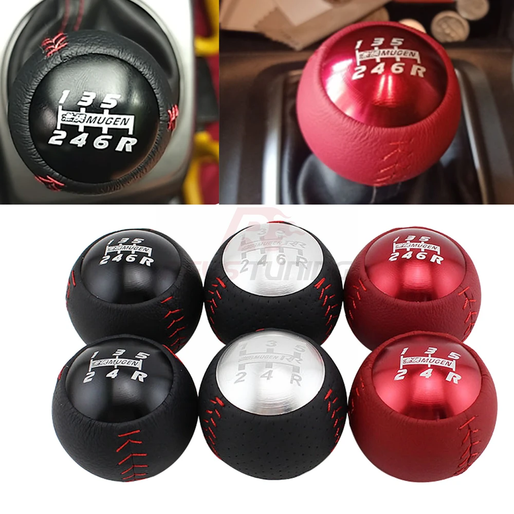 Black/Red M10X1.5 Aluminum Car Racing Style Mugen Gear Shift Knob For Honda/Acura