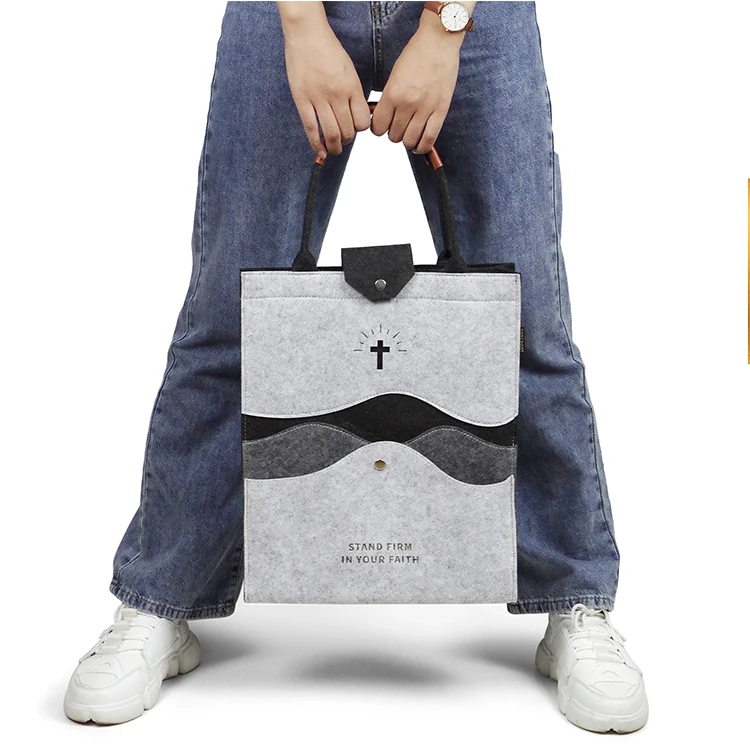 Original Hollow Cross Felt Bag, Shoulder Handbag, Friendly Shopping Bag, Hand Carry, Christian Gift