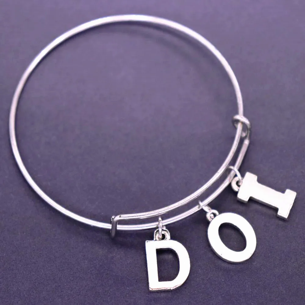 Drop Ship Fashion Letters Charm Daughters of Isis DOI Bangle Bracelets For Girls