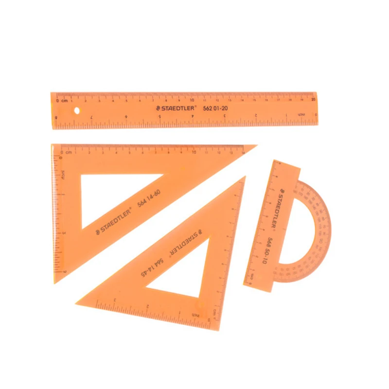 STAEDTLER 569 Student Geometry Drawing and Drawing Ruler Ruler Triangle Square Protractor Set