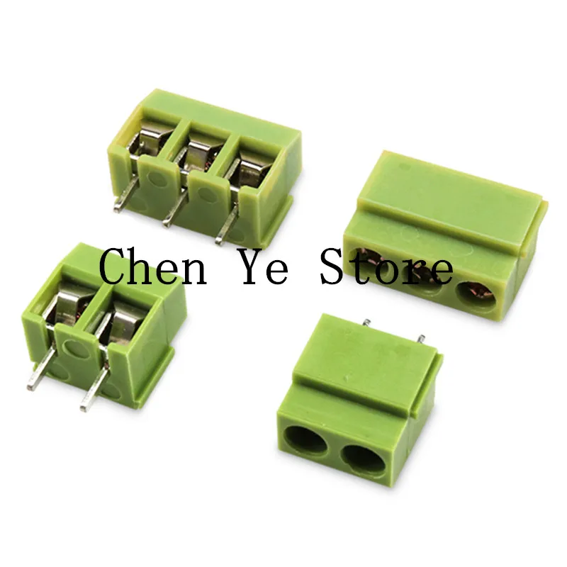 Free Shipping100pcs KF126-5.0-2P 3P KF126-2P 3pin 250V 8A Screw 2Pin 5.0mm Straight Pin PCB Screw Block 26-14A Connector green