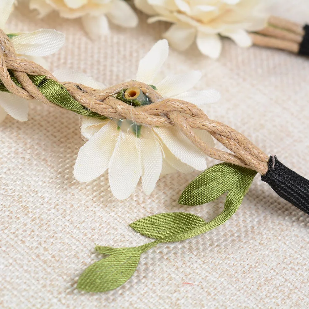 Women Wedding Flower Headband Girls Boho Flowers Headwear Children Headbands Hair Accessories Bride Wreath Beach Garland